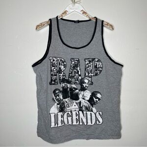 ICED OUT RAP LEGENDS GRAY AND BLACK  TANK TOP SZ XL 100% COTTON